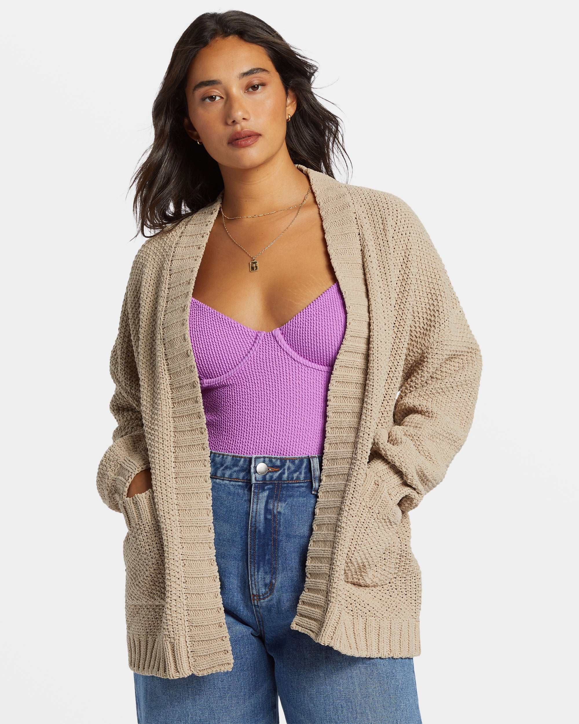 Sea Side Cardigan Cobblestone Billabong