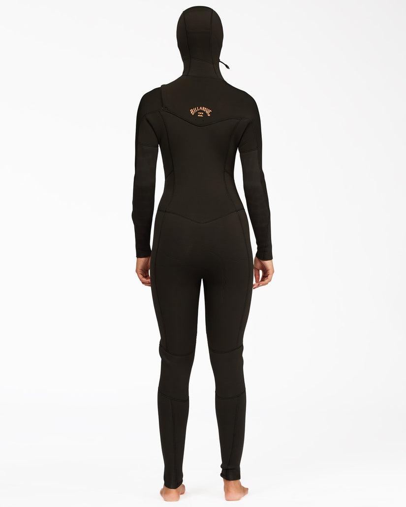 5/4 Synergy Hooded Chest Zip Full Wetsuit - Black Tie Dye