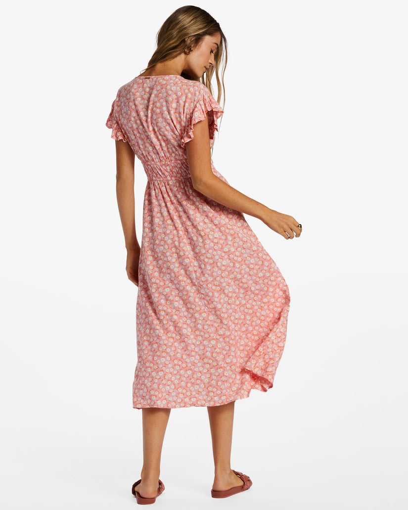 Picnic Date Midi Dress - Flamingo