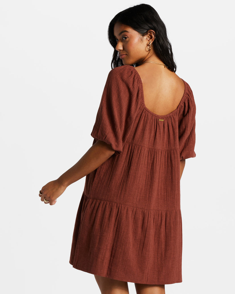 Fall For Ya Babydoll Dress - Mocha