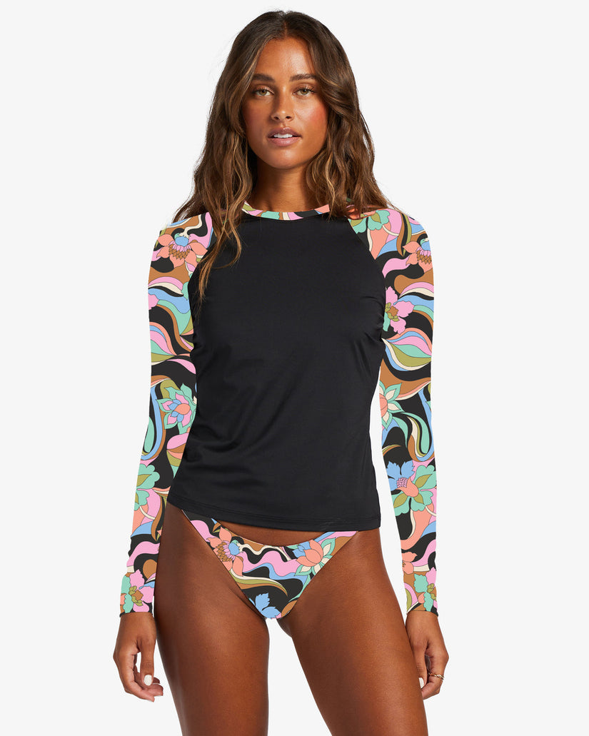 Dont Trip Long Sleeve Upf 50 Rashguard - Black Pebble