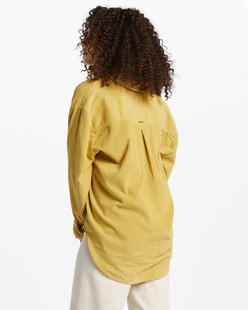 So Stoked Cord Long Sleeve Top - Kiwi