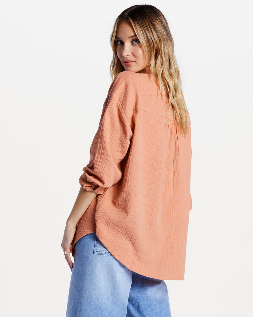 Right On Long Sleeve Shirt - Rose Dawn