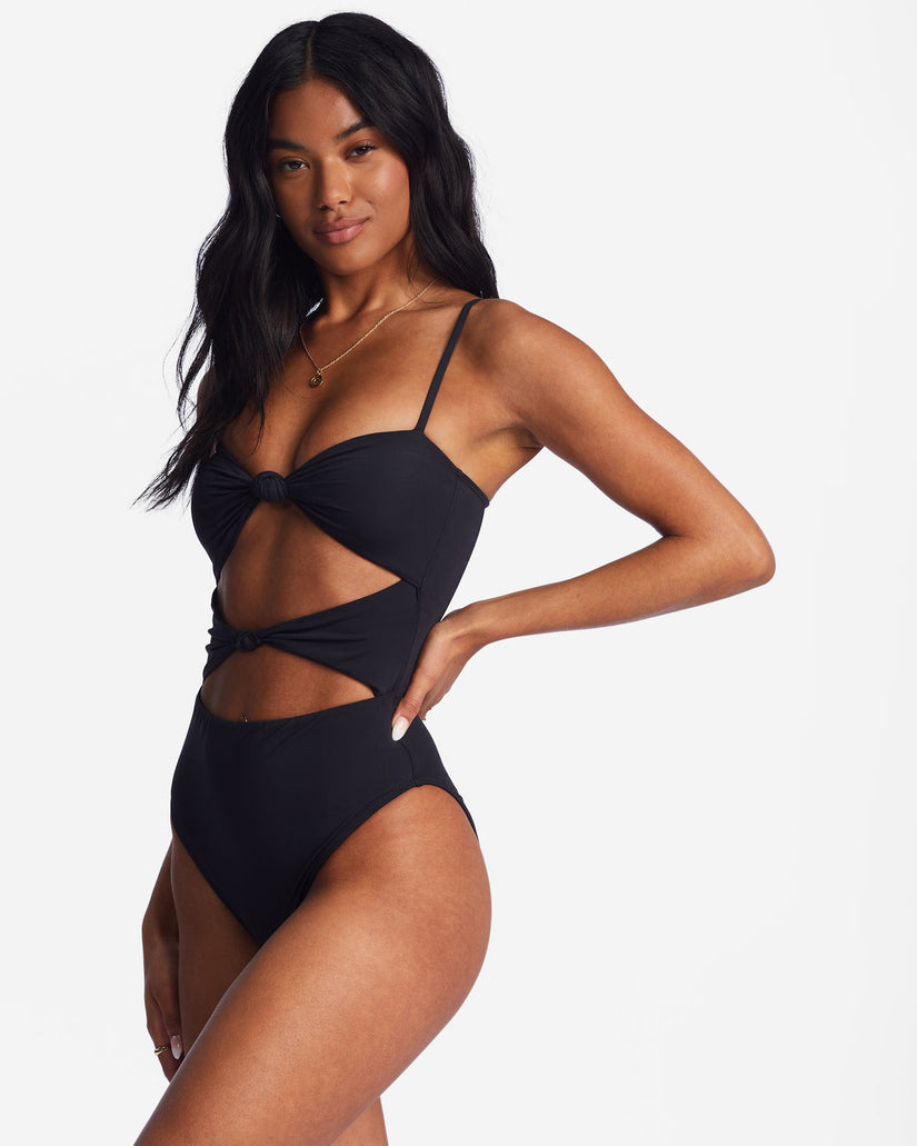 Sol Searcher One-Piece Swimsuit - Black Pebble