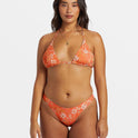 In Dream Space Reversible Multi-Way Triangle Bikini Top - Sweet Papaya