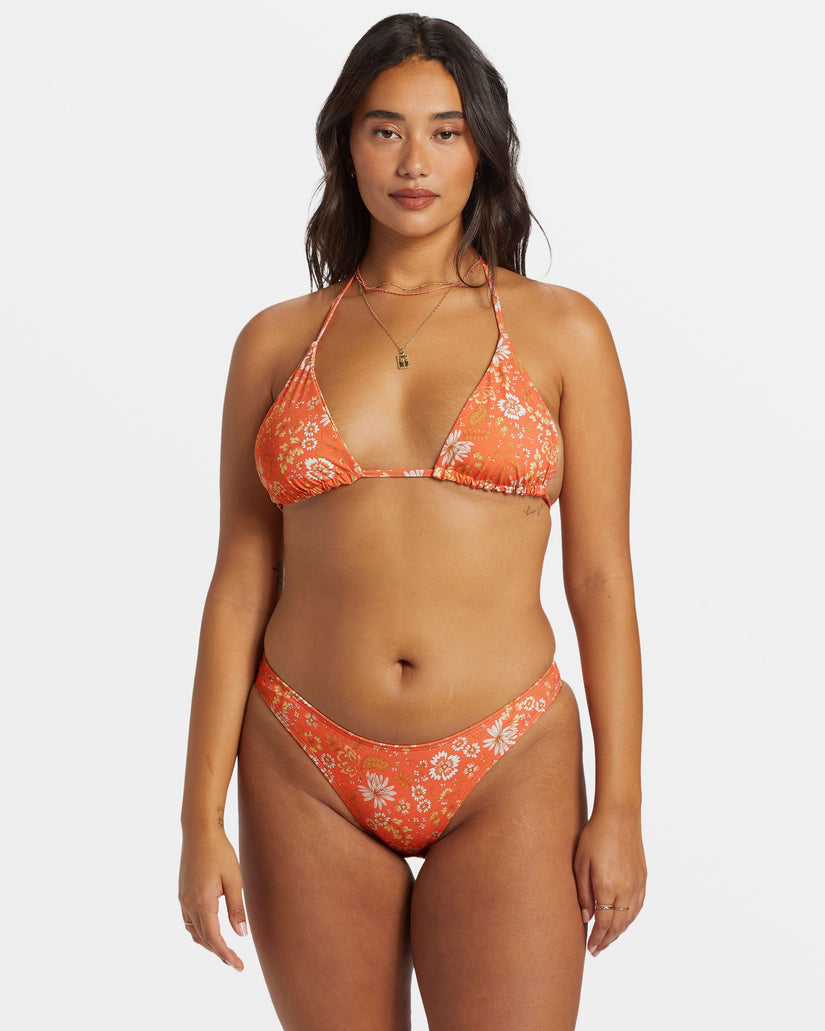 In Dream Space Reversible Multi-Way Triangle Bikini Top - Sweet Papaya