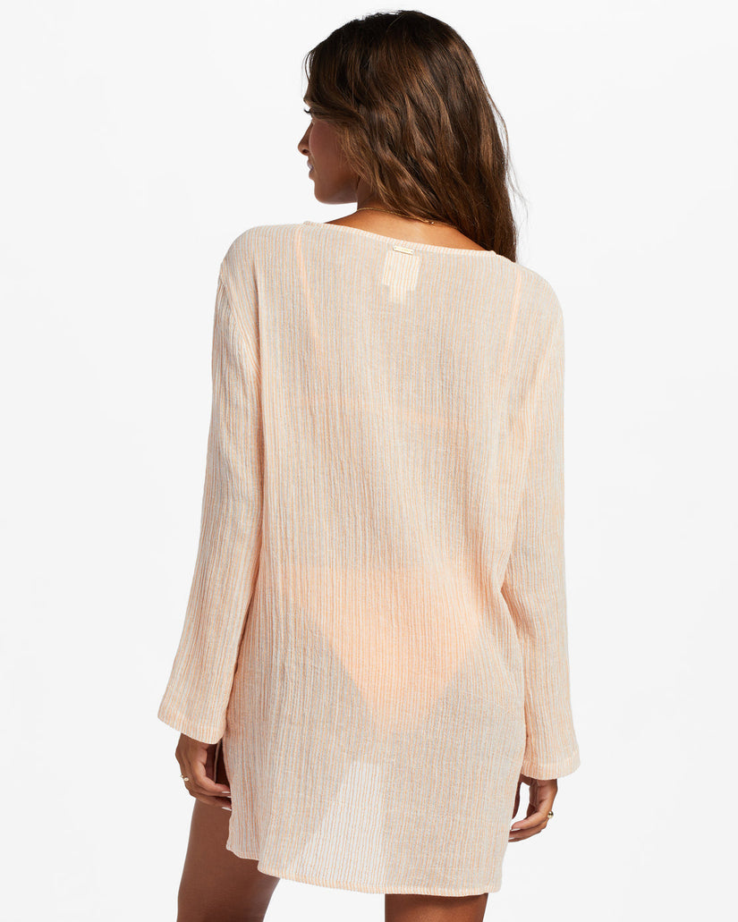 Blue Skies Swim Cover-Up - Orange Peel