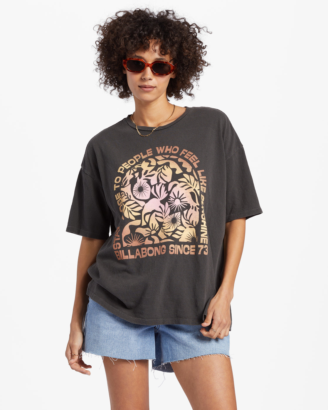 Feel Like Sunshine T Shirt Off Black Billabong