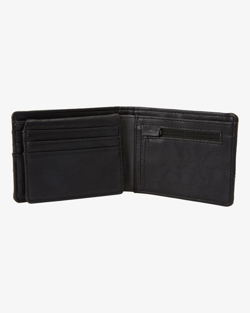 Dimension Faux Leather Bi-Fold Wallet - Black Charcoal