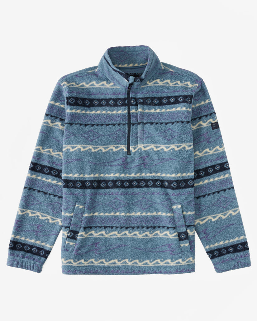 Boundary Half-Zip Mock Neck Fleece - Washed Blue