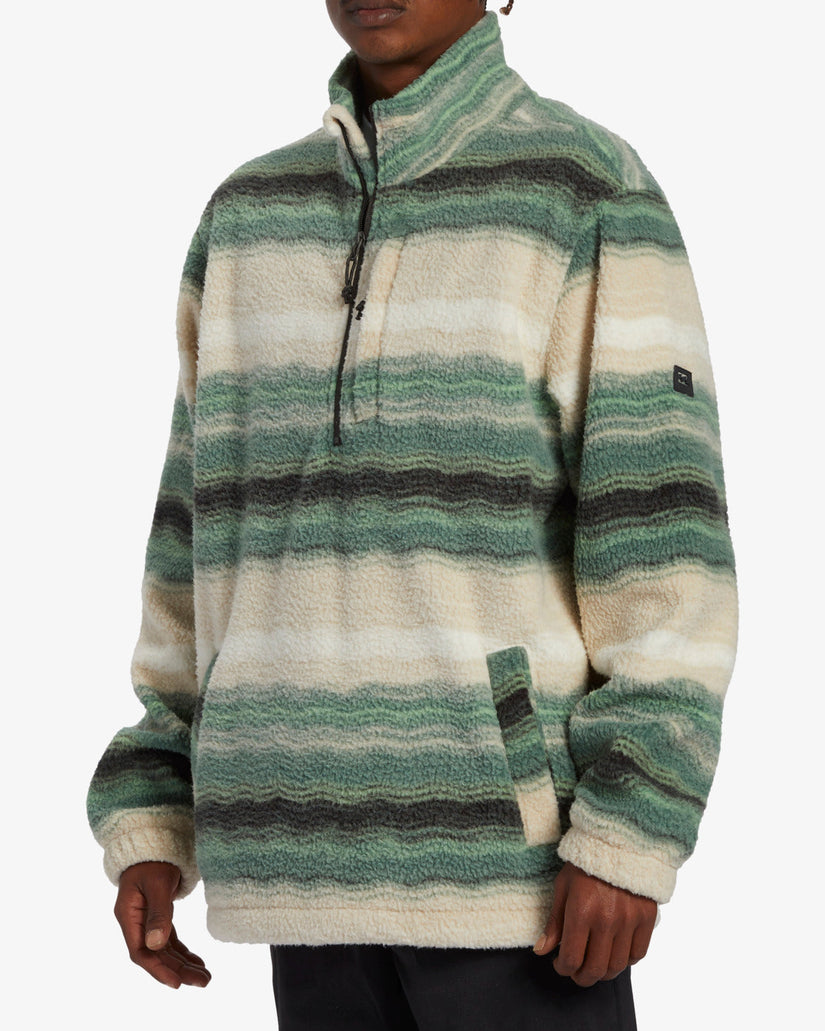 Boundary Half-Zip Mock Neck Fleece - Matcha