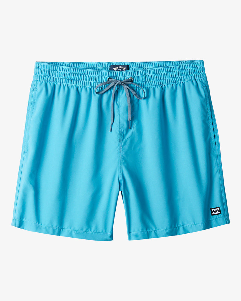 All Day Layback 16" Elastic Waist Shorts - Cyan