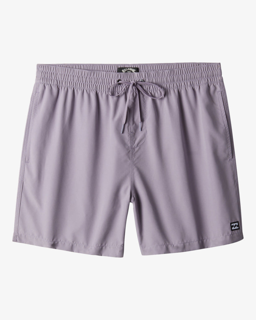 All Day Layback 16" Elastic Waist Shorts - Grey Violet