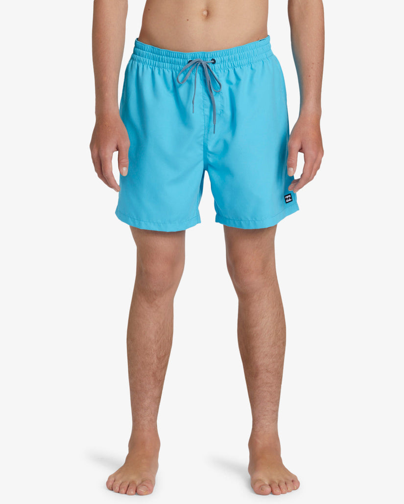 All Day Layback 16" Elastic Waist Shorts - Cyan