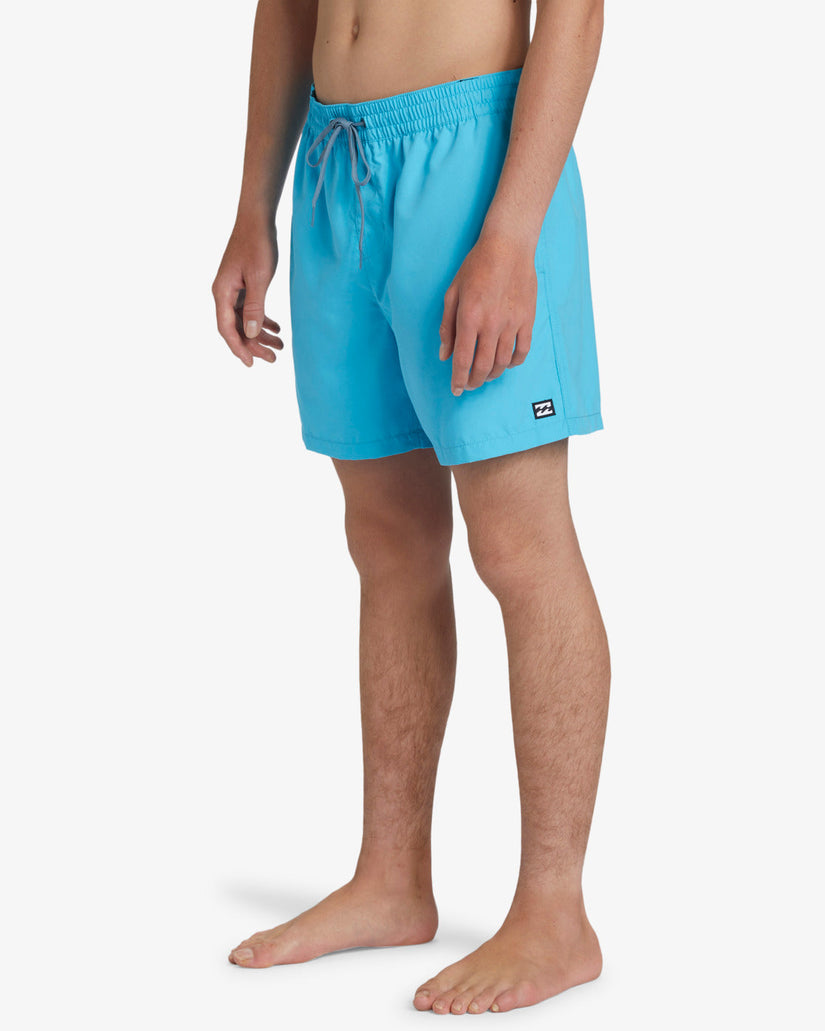 All Day Layback 16" Elastic Waist Shorts - Cyan