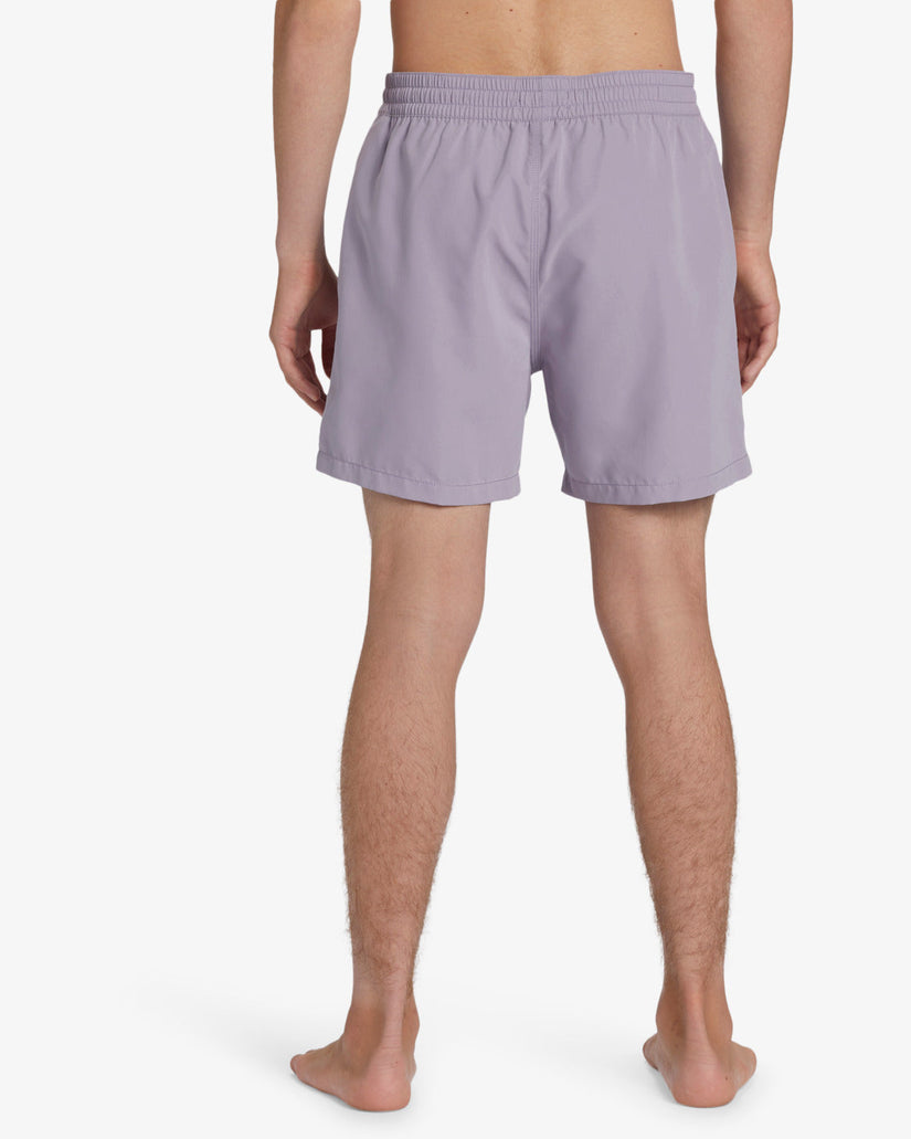 All Day Layback 16" Elastic Waist Shorts - Grey Violet