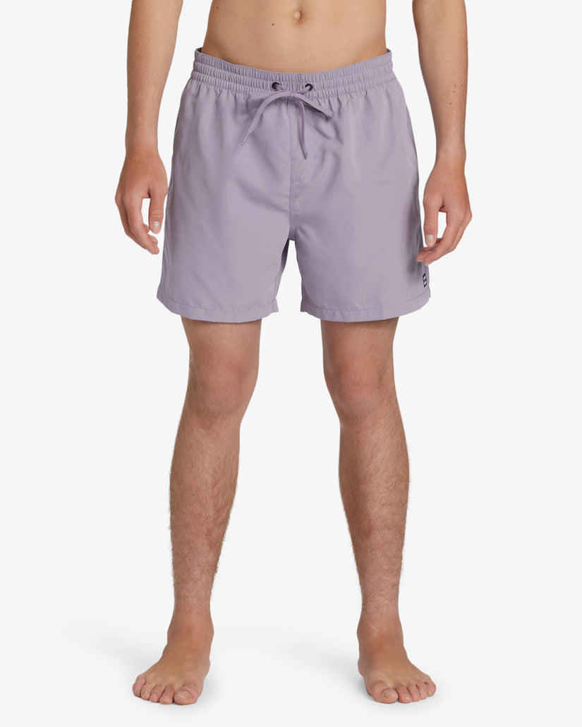 All Day Layback 16" Elastic Waist Shorts - Grey Violet