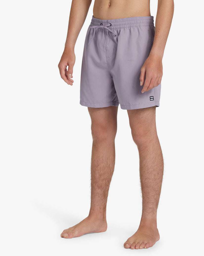 All Day Layback 16" Elastic Waist Shorts - Grey Violet