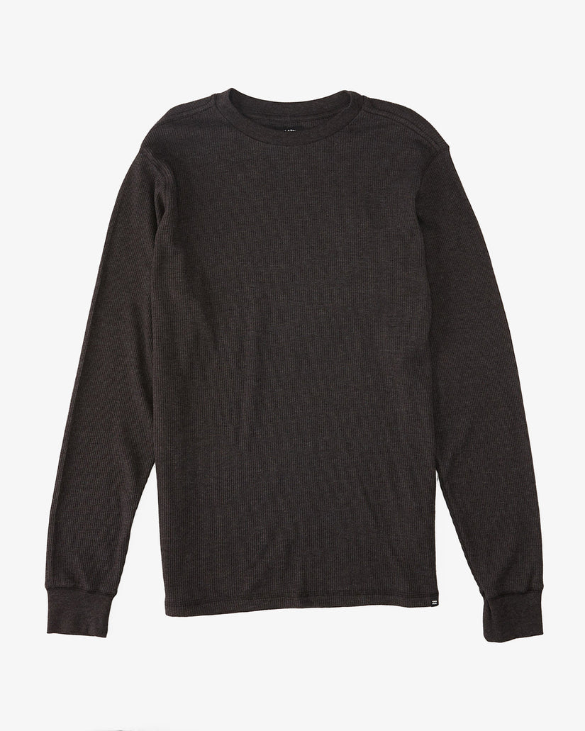 Essential Long Sleeve Thermal Top - Black Heather