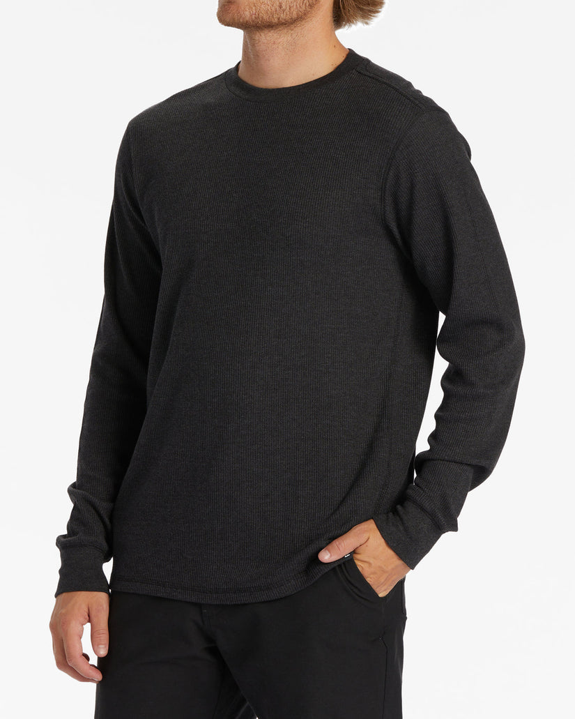 Essential Long Sleeve Thermal Top - Black Heather