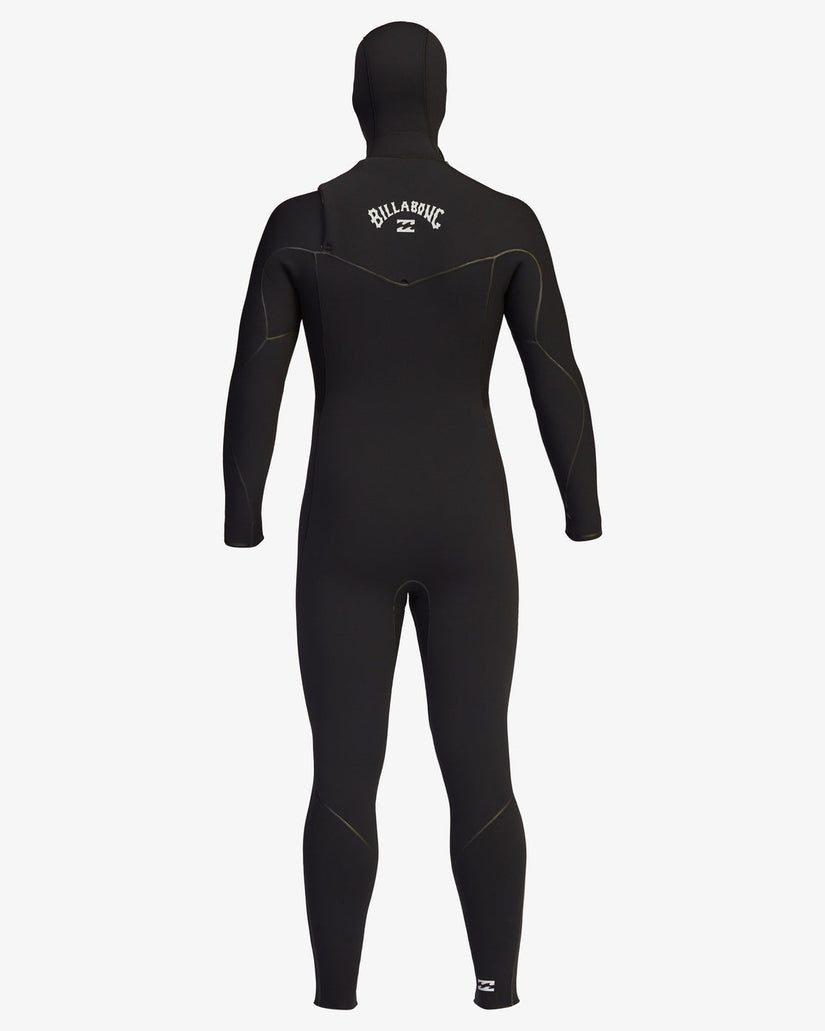 5/4 Furnace Chest Zip Hooded Full Wetsuit - Black