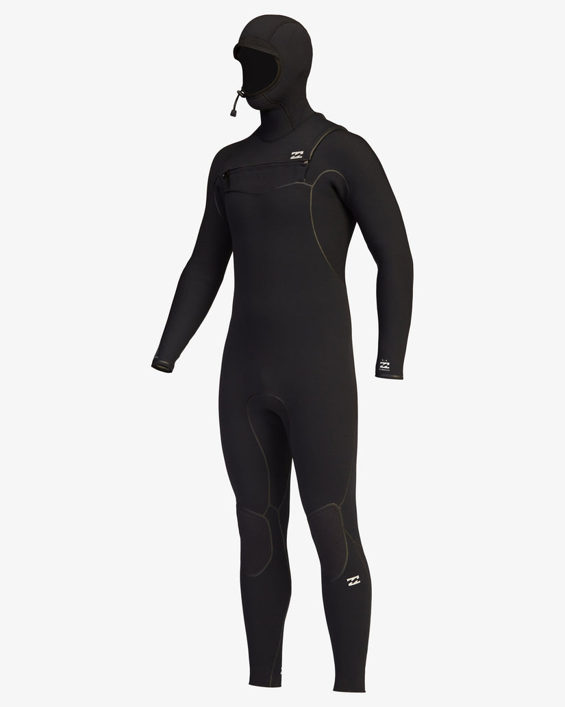 5/4 Furnace Chest Zip Hooded Full Wetsuit - Black