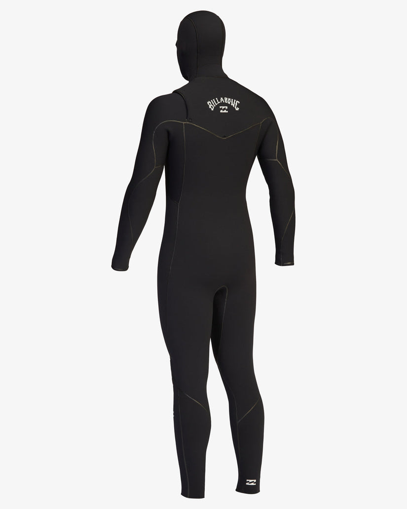 5/4 Furnace Chest Zip Hooded Full Wetsuit - Black