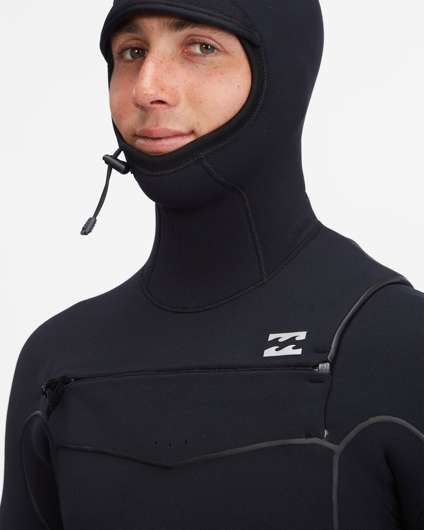 5/4 Furnace Chest Zip Hooded Full Wetsuit - Black