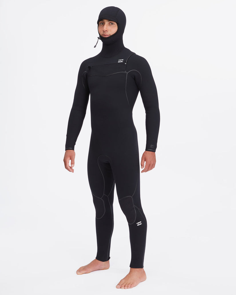 5/4 Furnace Chest Zip Hooded Full Wetsuit - Black