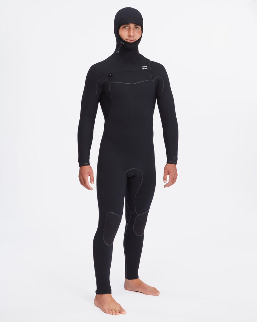 5/4 Furnace Chest Zip Hooded Full Wetsuit - Black