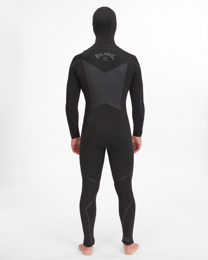 5/4 Absolute Plus Chest Zip Hooded Full Wetsuit - Black