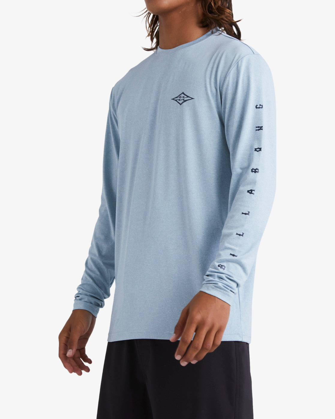 Unity Loose Fit Long Sleeve Surf Tee - Smoke Blue Heather