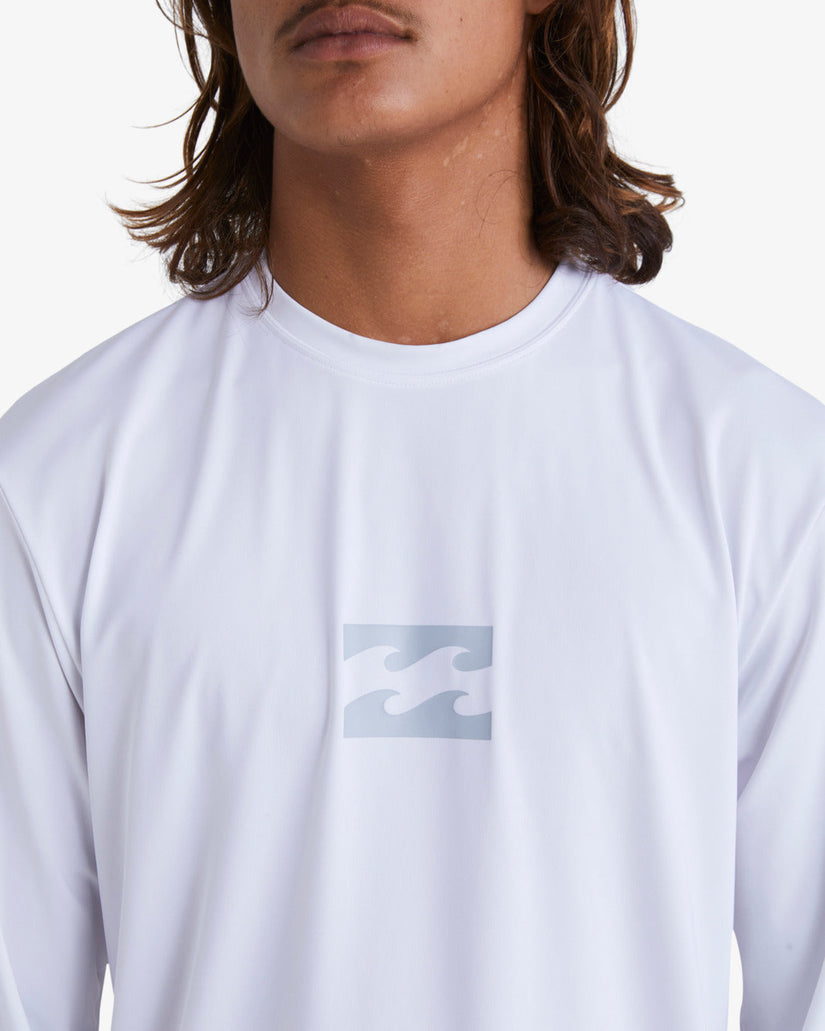 All Day Wave Loose Fit Long Sleeve Surf Tee - White