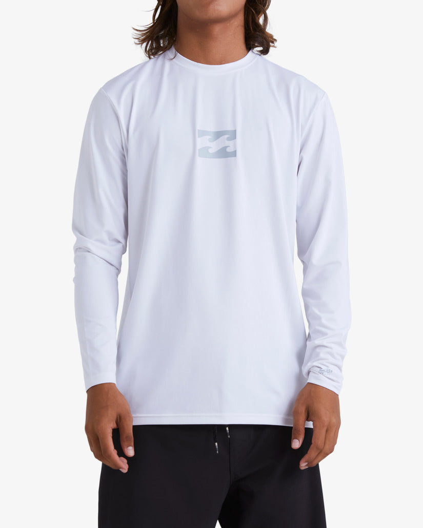 All Day Wave Loose Fit Long Sleeve Surf Tee - White