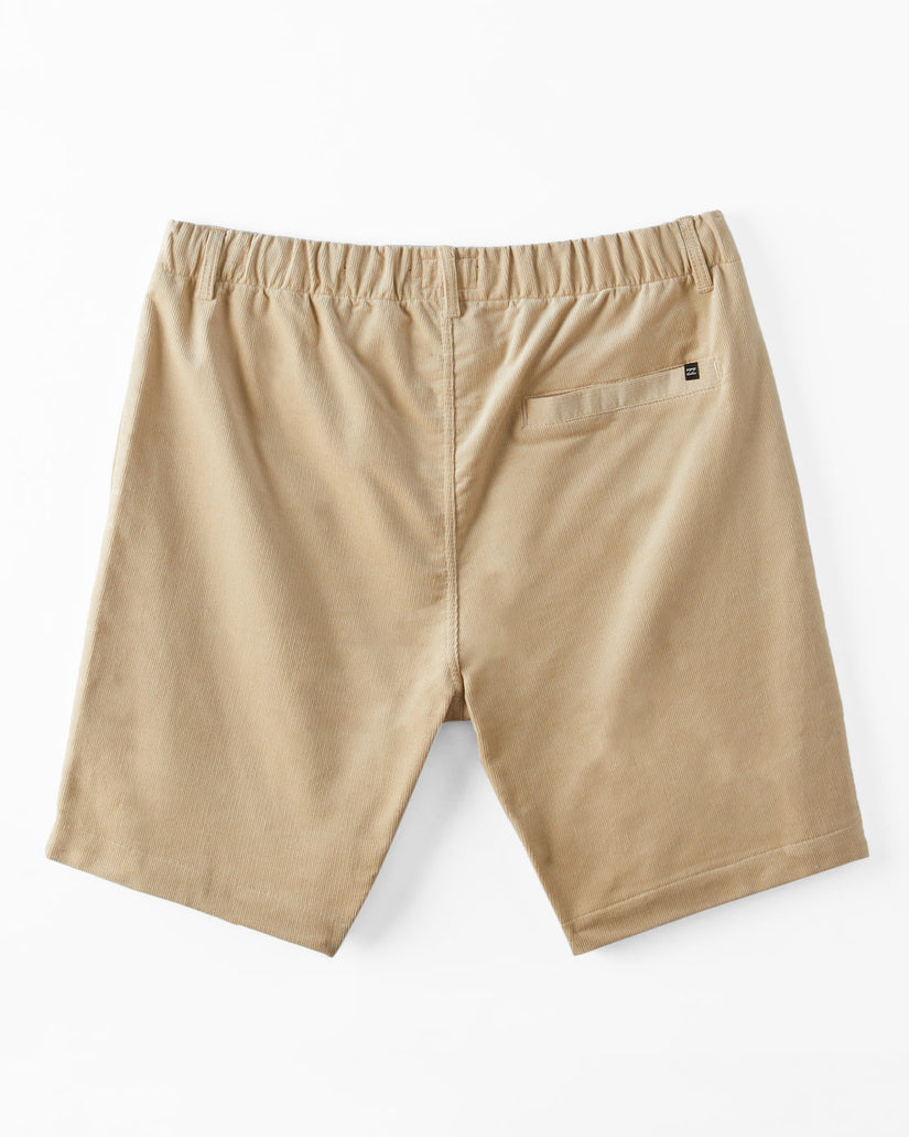 Larry Layback Corduroy 18" Elastic Waist Shorts - Chino