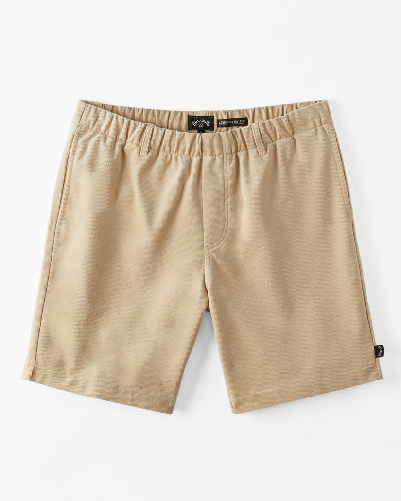 Larry Layback Corduroy 18" Elastic Waist Shorts - Chino