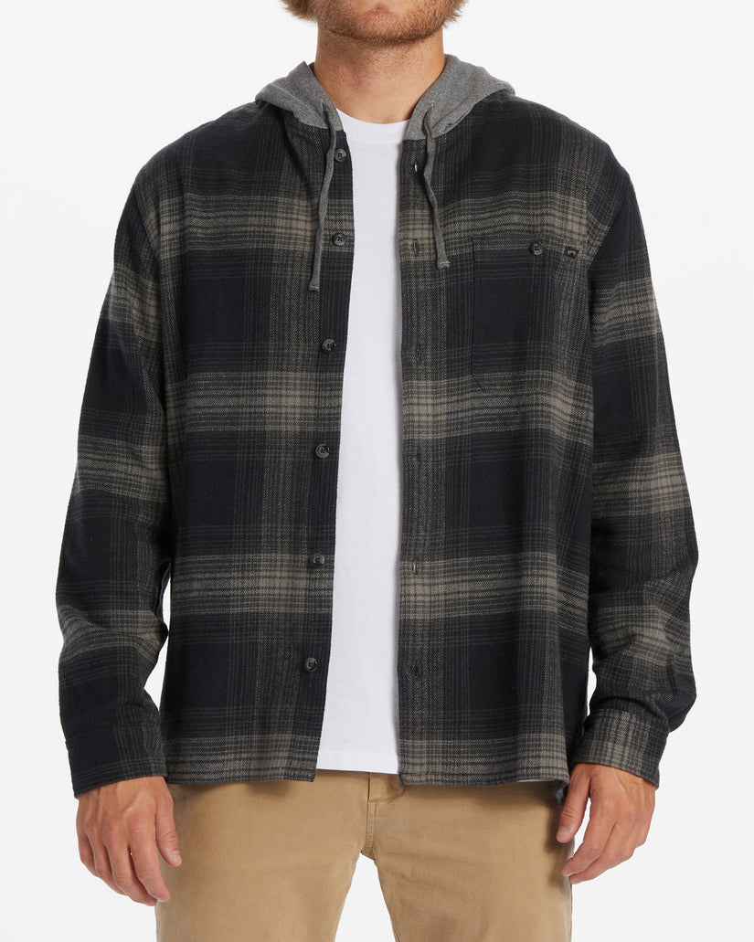 Baja Hooded Flannel Shirt - Black