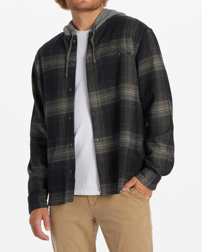 Baja Hooded Flannel Shirt - Black