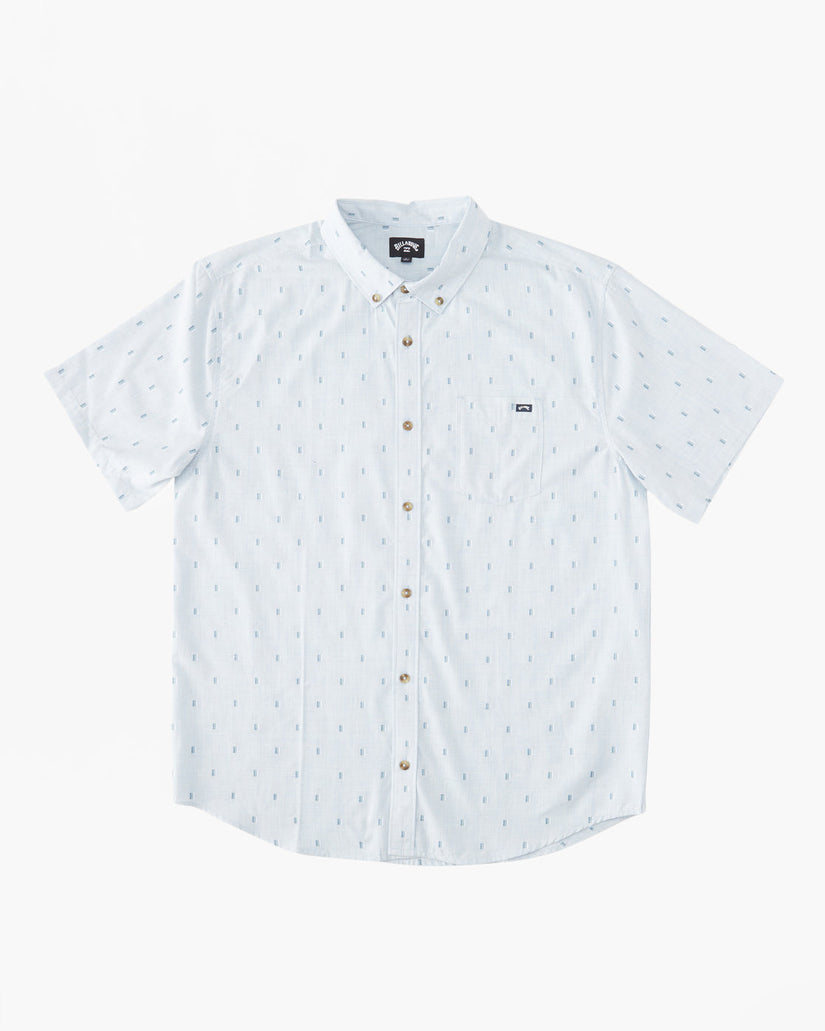 All Day Jacquard Short Sleeve Shirt - Blue Haze