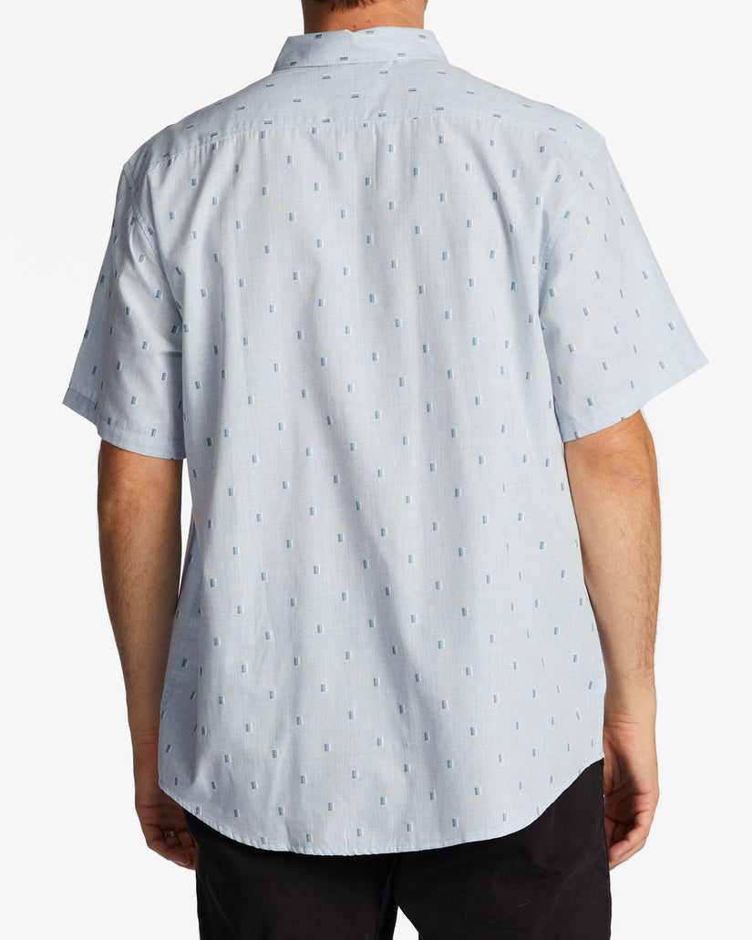 All Day Jacquard Short Sleeve Shirt - Blue Haze