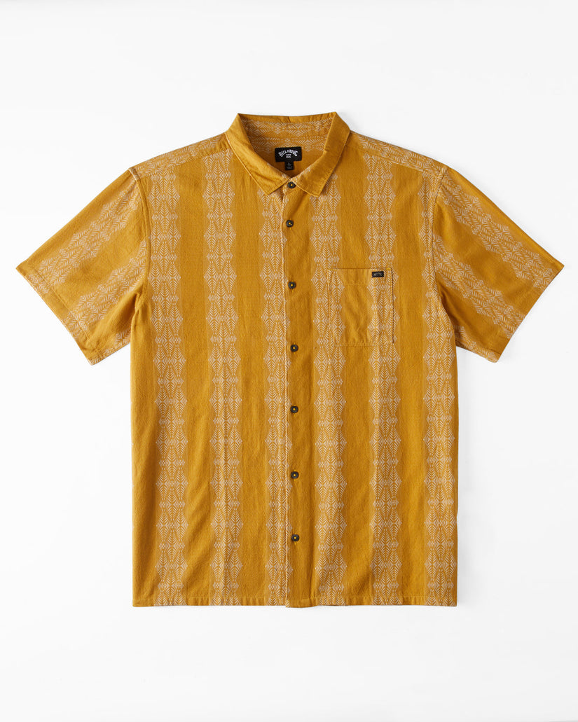 Sundays Jacquard Short Sleeve Shirt - Beeswax