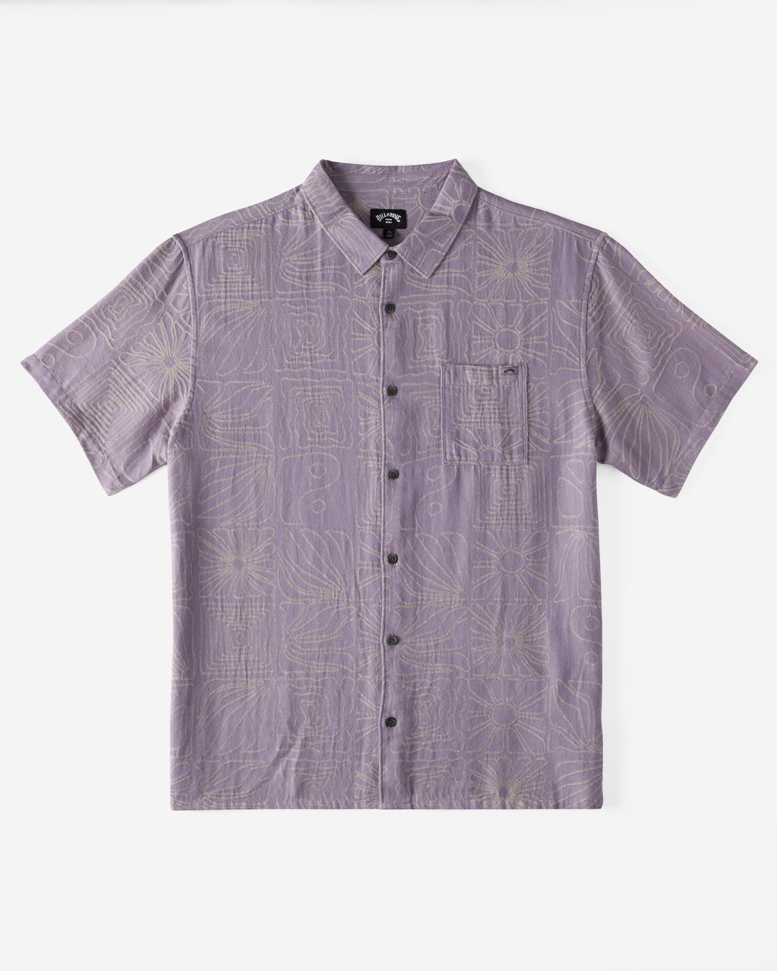 Sundays Jacquard Short Sleeve Shirt - Grey Violet