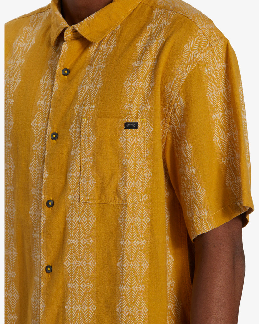 Sundays Jacquard Short Sleeve Shirt - Beeswax