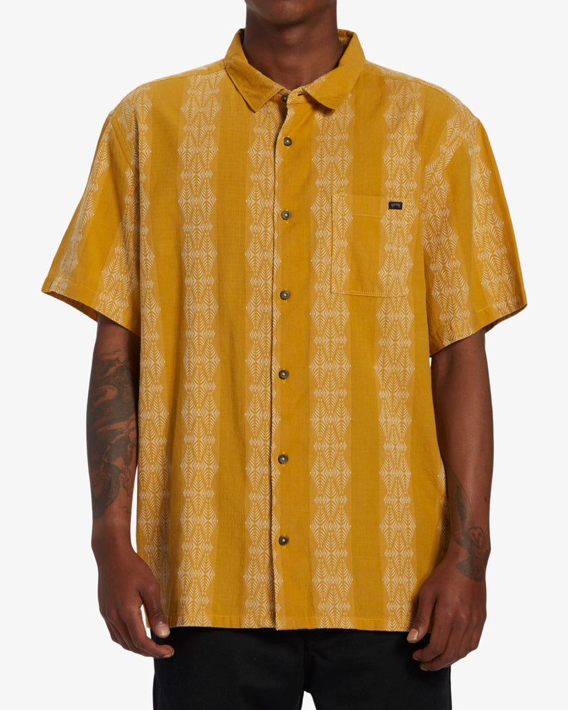 Sundays Jacquard Short Sleeve Shirt - Beeswax