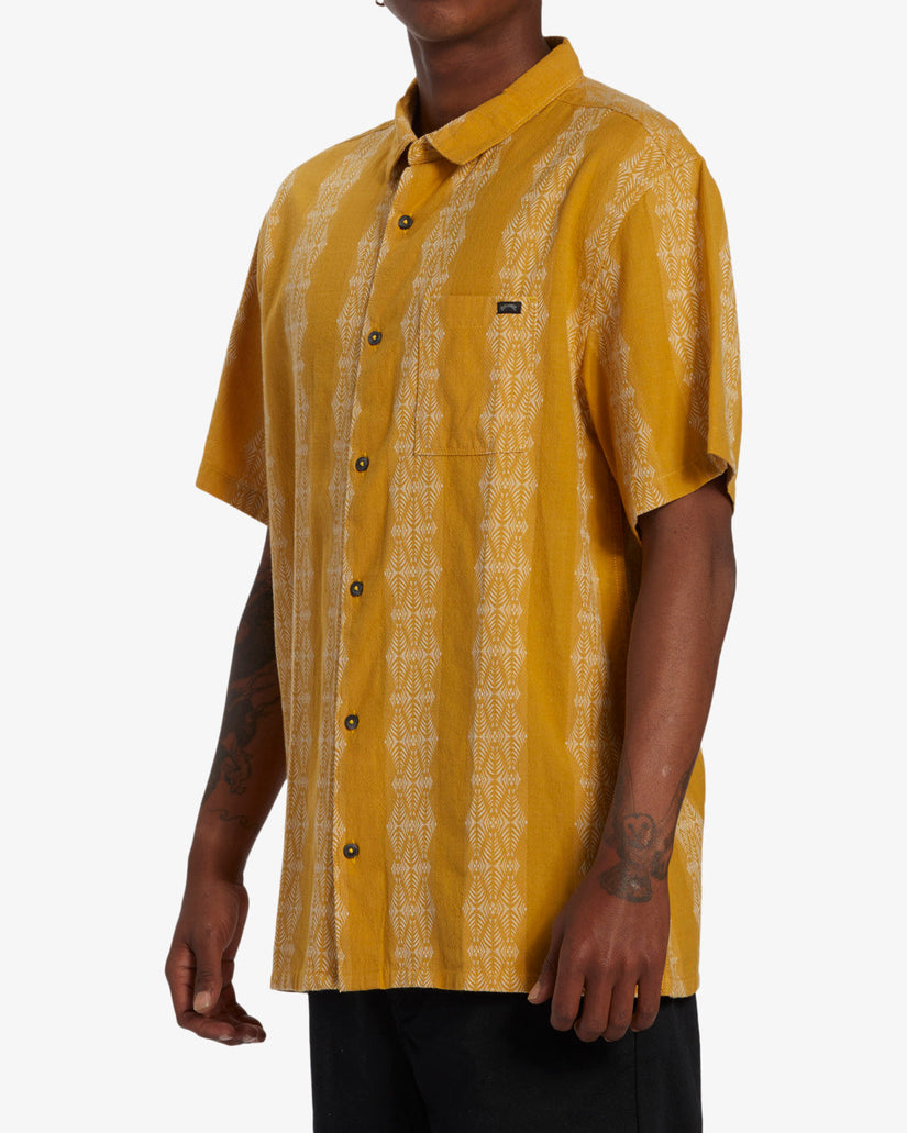 Sundays Jacquard Short Sleeve Shirt - Beeswax