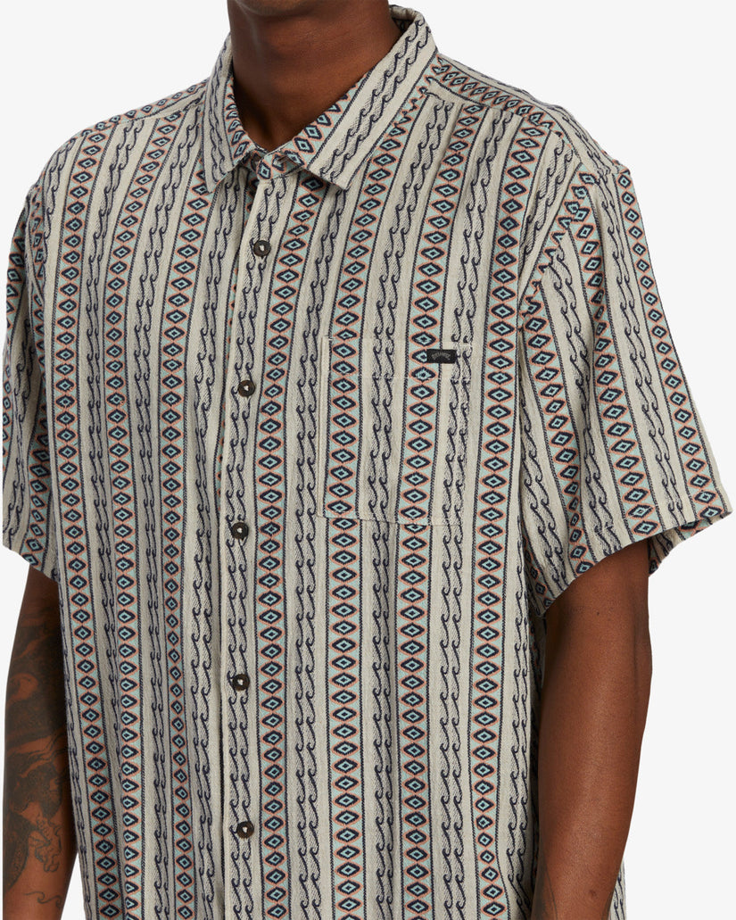 Sundays Jacquard Short Sleeve Shirt - Oat