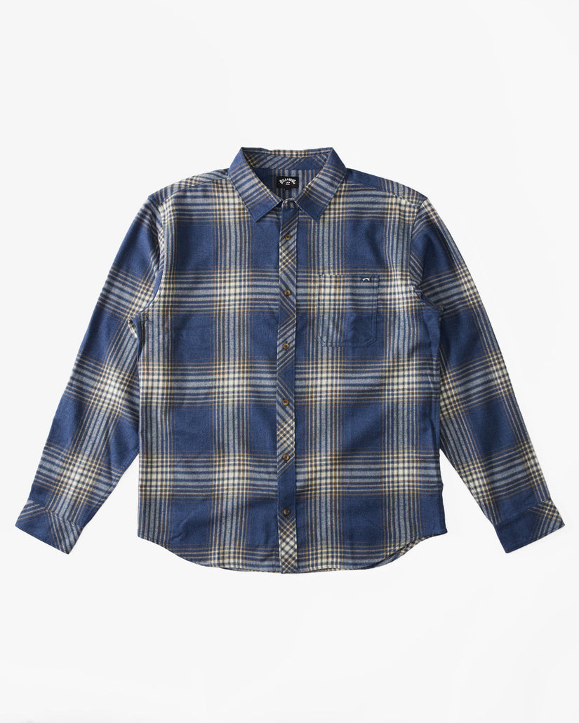 Coastline Flannel Long Sleeve Shirt - Dark Navy