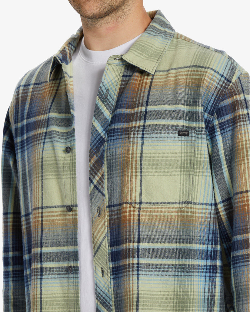 Coastline Flannel Long Sleeve Shirt - Light Sage