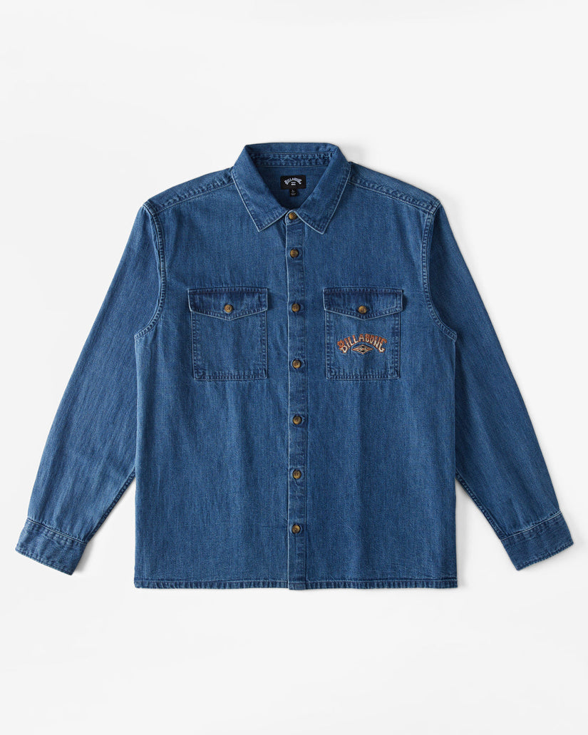 Bong Days Long Sleeve Top - Denim Blue