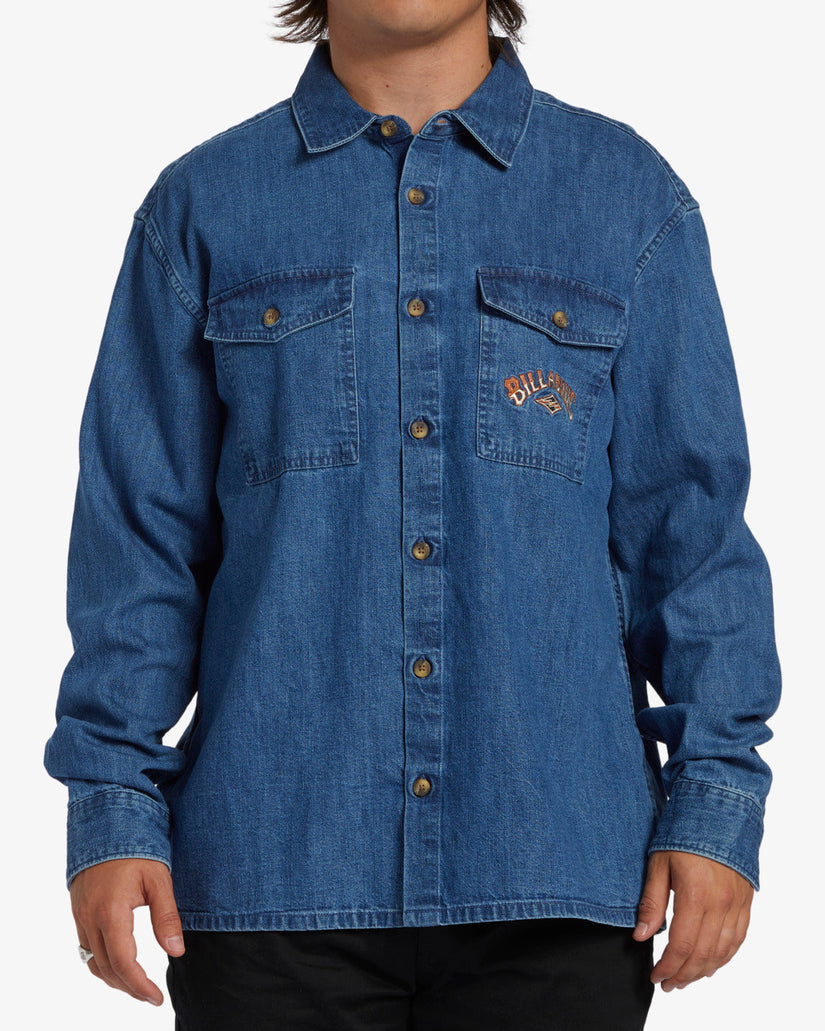 Bong Days Long Sleeve Top - Denim Blue